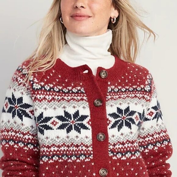 Holiday Fair Isle Cardigan Sweater - Picture 1 of 4